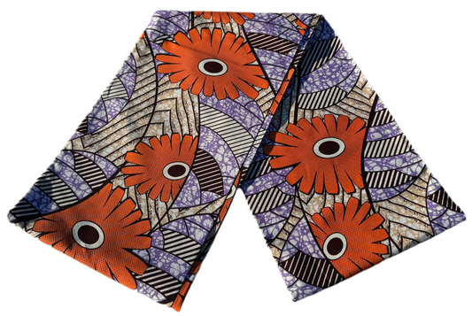 100% cotton Kitenge Chungwa Zambarau