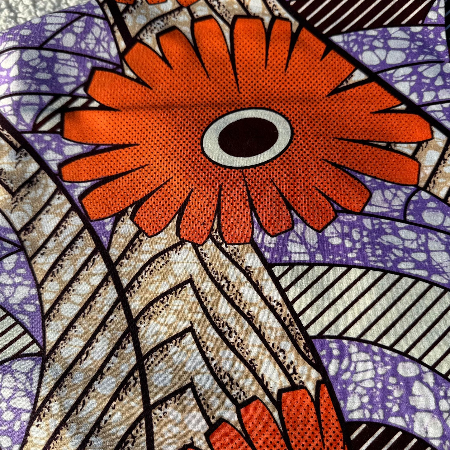 100% cotton Kitenge Chungwa Zambarau