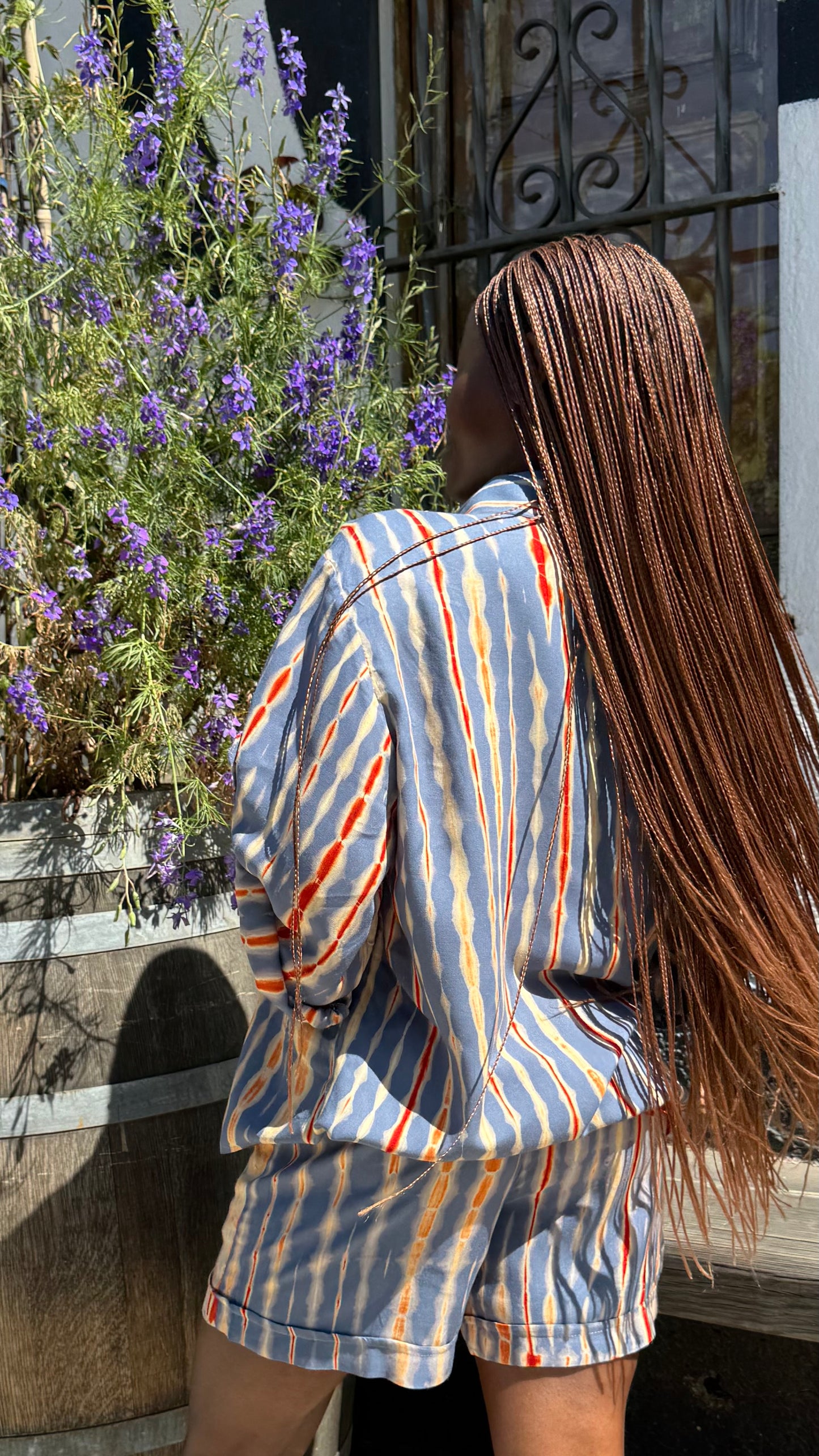 Njano mistari - camisa 100% Bamboo /blouse estilo Oversize