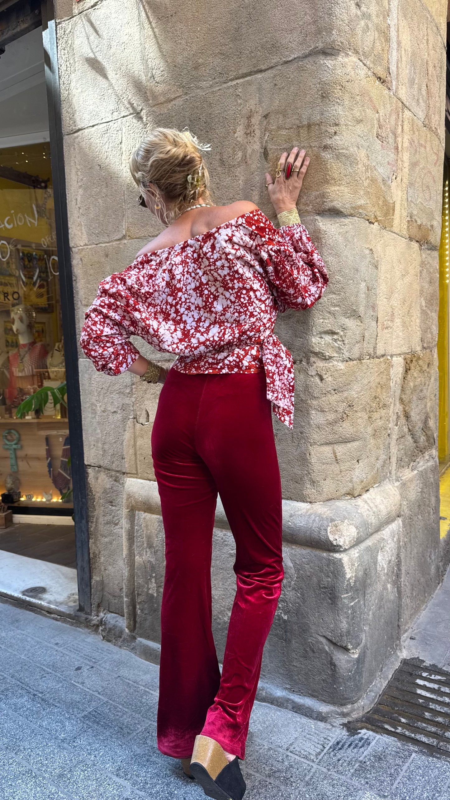 Msitu red 100% Bamboo blouse