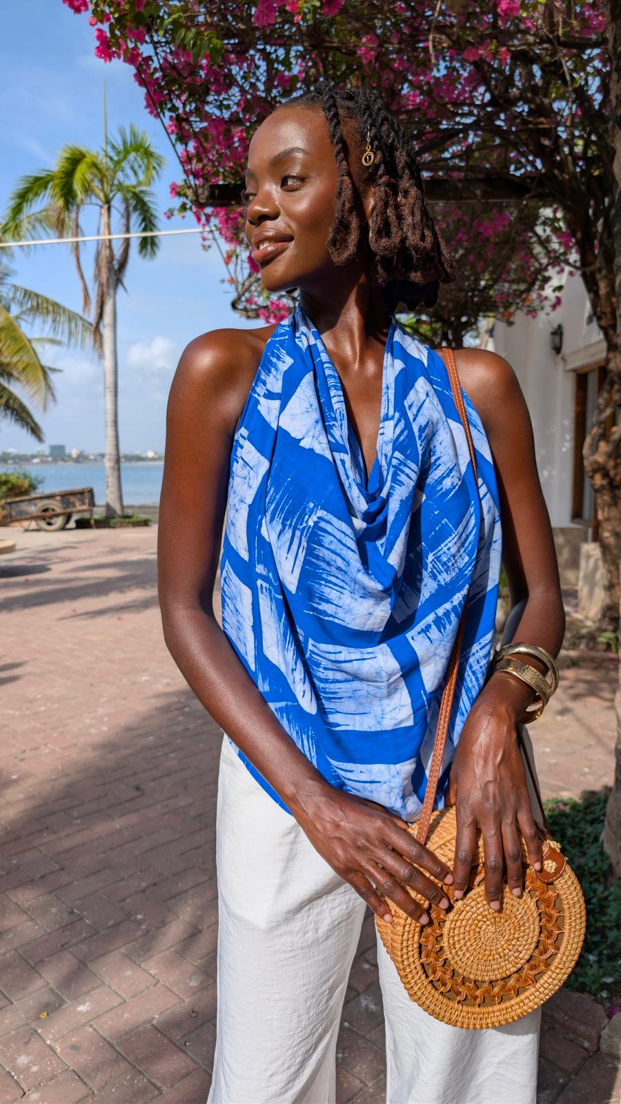 Bluu shule  100% bamboo blouse