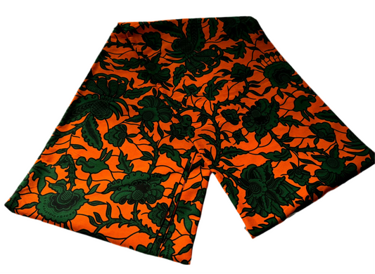 100% cotton Kitenge Chungwa Ua Kijani