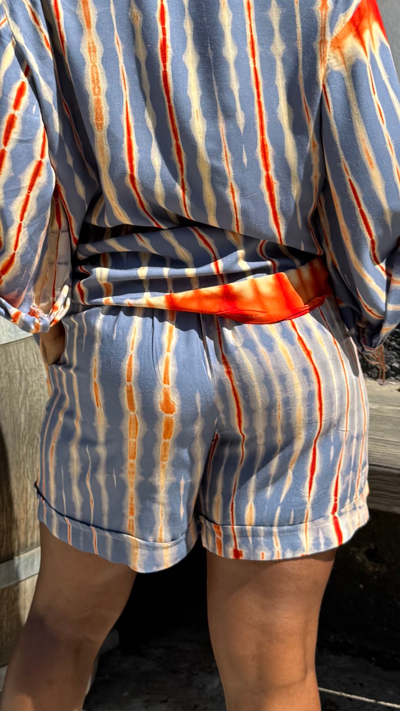 Njano mistari - short/pantalón corto 100% Bamboo