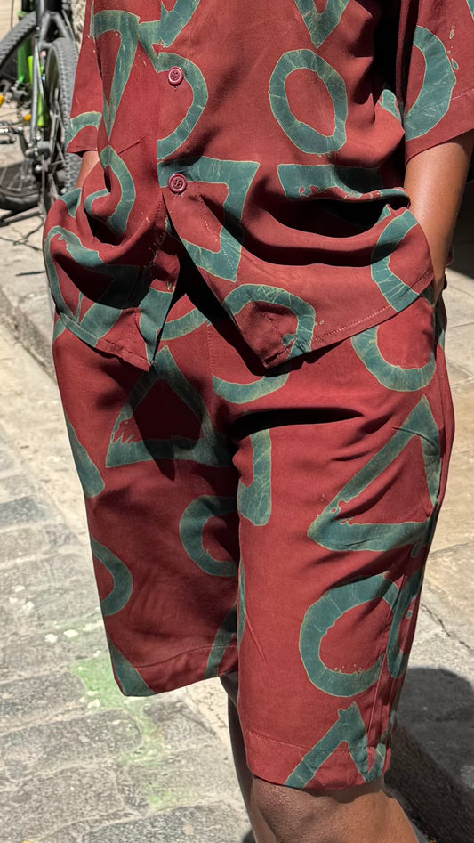 Mviringo kahawia shorts