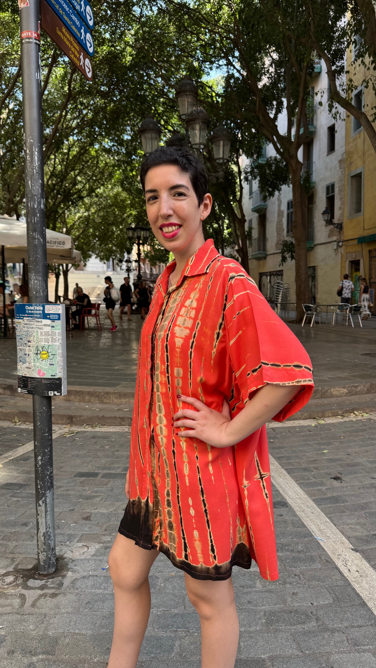 Vestido camisero Samaki (salmón)