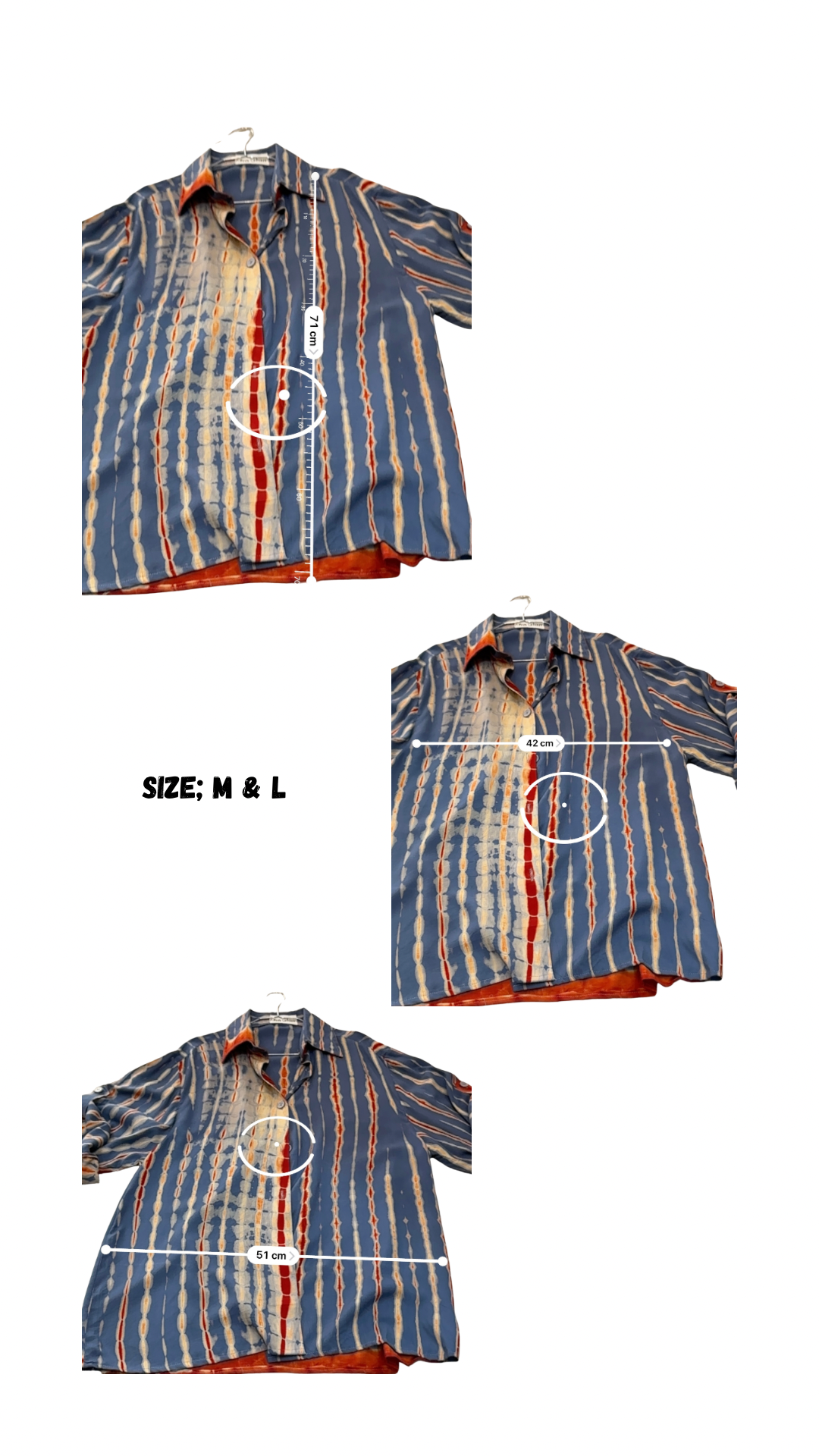 Njano mistari - camisa 100% Bamboo /blouse estilo Oversize