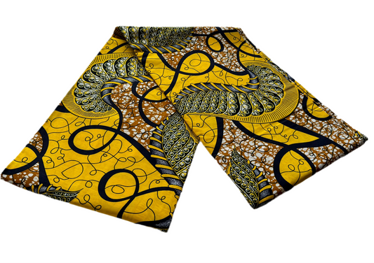 100% cotton Kitenge Njano Tausi