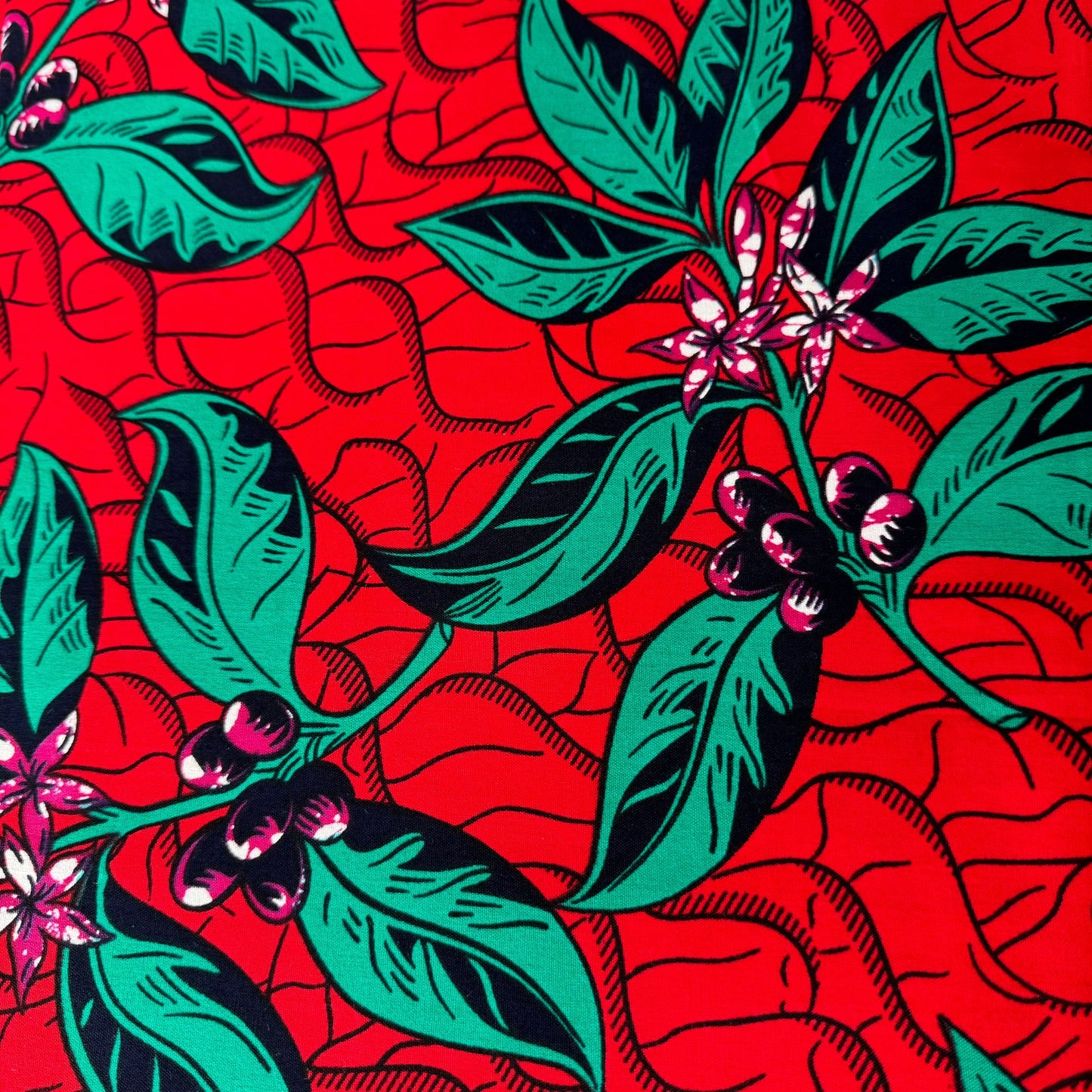 100% cotton Kitenge Chekundu